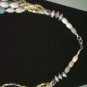 Dramatic Vintage Turquoise Blue Yellow Stone Glass Bead Multi-Strand Necklace 22"