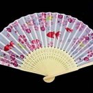 Japanes Kimono sense Fan Wind Folding #116 GOLDFISH SAKURA FLOWER White KAWAII