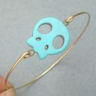 Turquoise Skull Bangle Bracelet