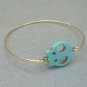Turquoise Skull Bangle Bracelet