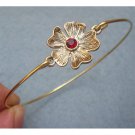 Handmade Flower Brass Bangle Bracelet Style 8