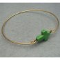 Green Turquoise Cross Brass Bangle Bracelet