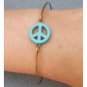 Turquoise Peace Bangle Bracelet