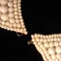 Vintage White Beaded Collar - Hook & Eye Clasp - Satin Lined - Wedding Necklace - Sweater Accessory