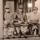 Big Cabin Art Poster -Vintage Hunters on the Front Porch - Rustic, Primitive, Early 1900s