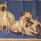 Siamese Cats Irish Linen Tea Towel Sort of Menacing