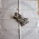 Vintage Stamped Linen for Cutwork Doily with 13 Skeins Floss 