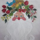 Spring Fling Santa Needlepoint Canvas with Fibers Libby Sturdy 