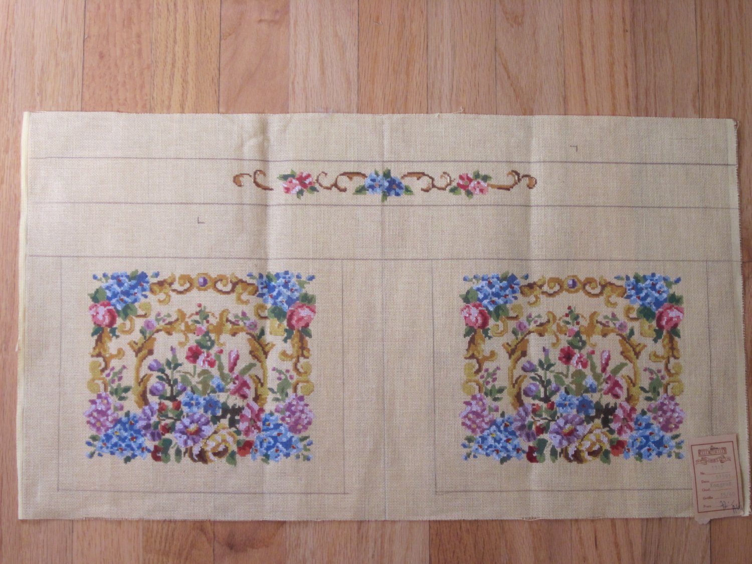 Vintage French Needlepoint Canvas for Purse, Handbag