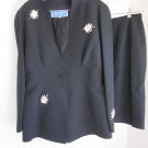 Sparkly Thierry Mugler Paris Black Skirt Suit