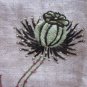 Antique Vintage Needlework Pillow Front, Poppies Design