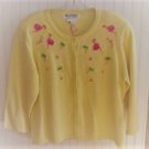 Jack B Quick Sweater with Flamingos and Palm Trees Size Large 