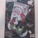 Bucilla Santa & Teddy Christmas Stocking Kit 83219 Cross Stitch 1995 Kit New