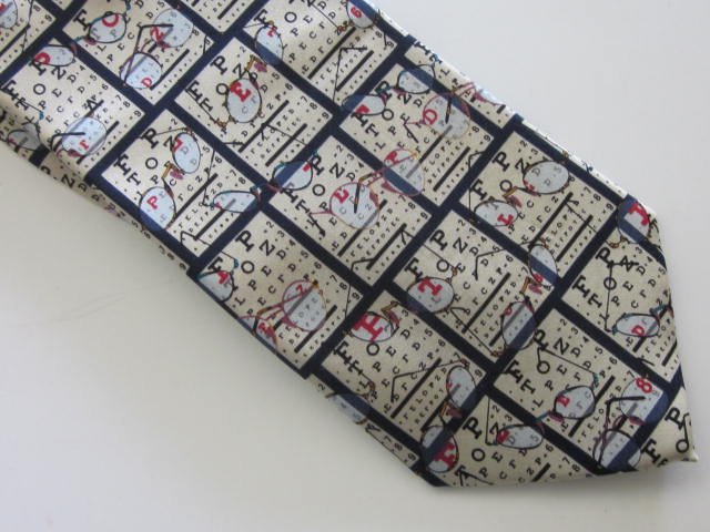 Tie Optometrist Ophthalmologist Eye Exam Chart Museum Artifacts Silk