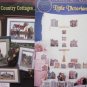 2 Cross Stitch Charts: Little Victorian Houses and English Country Cottages And Nob Hill Mansion Kit