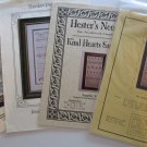 Lot of 4 Cross Stitch Band Samplers- Acorns, Garden Paths, Kind Hearts, Needle’s Work