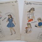 2 Vintage DuBarry Patterns Girl’s Pinafore, Blouse Size 2 and 3 