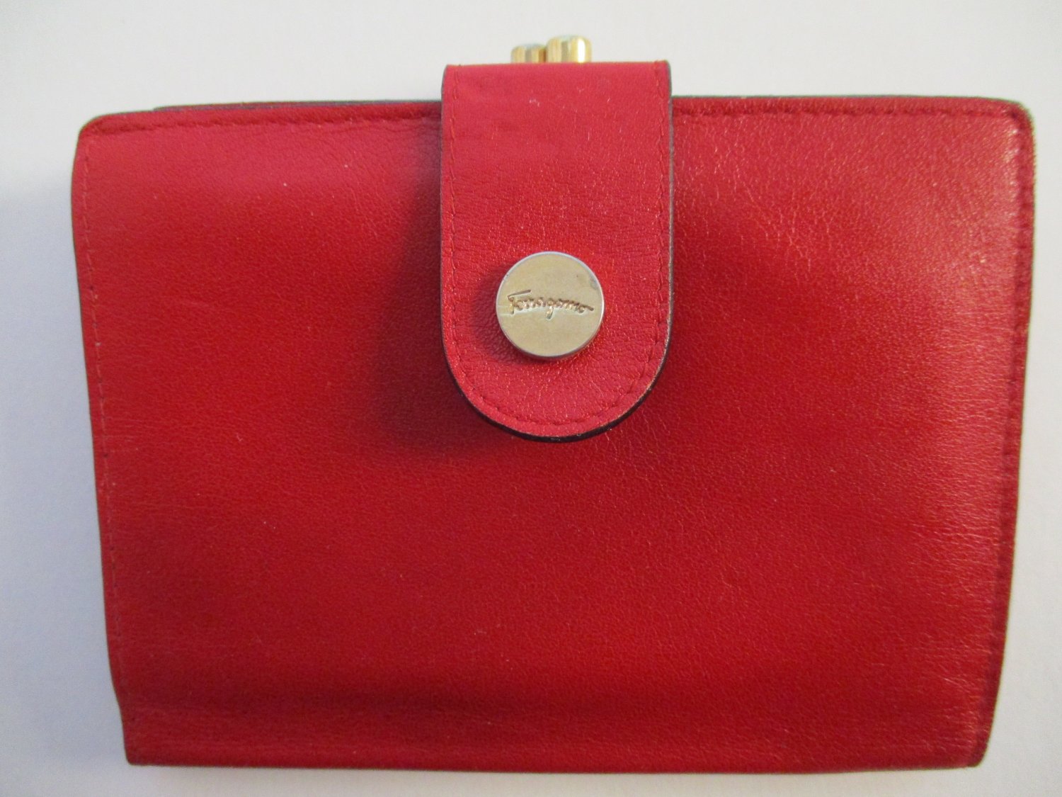 Vintage Ladies Ferragamo Wallet Red Numbered 