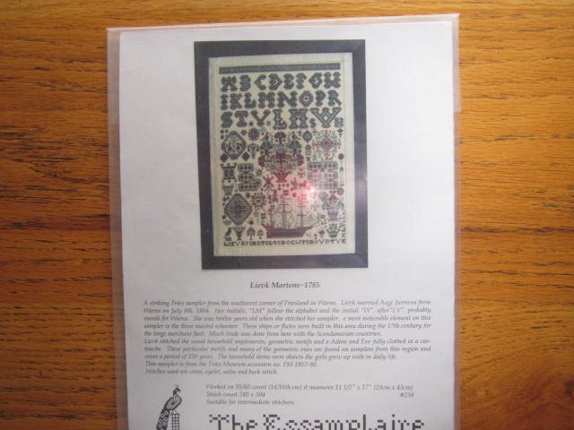 Lievek Martens Sampler 1785 Kit From The Essamplaire