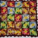Vintage Doll Bed Afghan Blanket Crochet Multicolored Granny Squares
