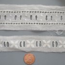 2 Pieces Vintage Ribbon Weave Trim White 10 Yards Total