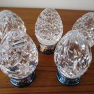 Waterford Crystal Eggs with Silver Plated Stands in Boxes Lot of 5 1990-1994