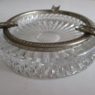 Pretty Crystal and Silver Ashtray Vintage