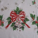 Vintage Christmas Tablecloth - Ornaments, Snowflakes, Candles 50" x 60"