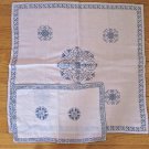 2 Vintage Antique Scandinavian  Style Embroidered Linens Blue on White Handmade
