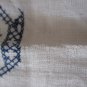 2 Vintage Antique Scandinavian  Style Embroidered Linens Blue on White Handmade