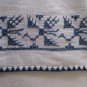 2 Vintage Antique Scandinavian  Style Embroidered Linens Blue on White Handmade