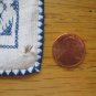 2 Vintage Antique Scandinavian  Style Embroidered Linens Blue on White Handmade