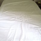 Vintage Twin Bed Cover Lace Trim Monogrammed CTR