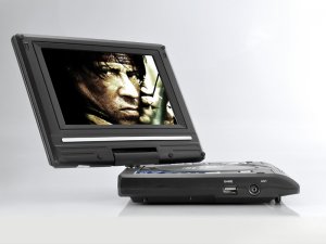 Portable Multimedia DVD Player with 7 Inch Widescreen Swivel Screen