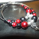 Handmade One of a Kind Black and Red Bleeding Heart Pierced Hoop Earrings (Item#6)