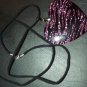 Handmade One of a Kind Purple & Black Acrylic Heart Pendant with Black Suede Necklace (Item #124