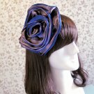 2-Color Silky Chiffon Rose Flower Hair Fascinator Top Hat Clip Brooch Party Birthday Wedding Church