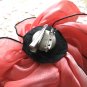 Shiny Silky Coral Chiffon Flower Hair Fascinator Top Hat Clip Brooch Party Birthday Wedding Church