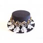 13cm Sequin Flowers Angel Wings Lady Black Mini Top Hat Hair Fascinator Halloween Lolita Party