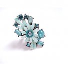 Unique Lovely Jewels Floral Enamel Pottery "Size Adjustable" Crystal Ring