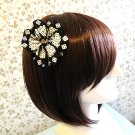 FREE SHIPPING Cocktail Party Black Sequin Flower Rose Headband