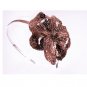 FREE SHIPPING Cocktail Party Brown Sequin Flower Rose Headband