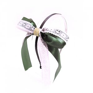 FREE SHIPPING Green Double Layer Ribbon Lace Bow Girl Lady Headband
