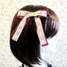 FREE SHIPPING Red Double Layer Ribbon Lace Bow Girl Lady Headband