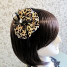 FREE SHIPPING Hollywood Party Leopard Tiger Printed Satin Veil Top Hat Headband