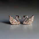Elegant Mini Swan Rhinestone Stud Earrings