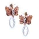 Lovely Double Layer BUTTERFLY Rhinestone Stud Earrings