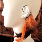 Rock Brown Feather Bohemia Dangle Earrings