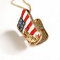 FREE SHIPPING US Flag Freedom Locket Necklace