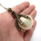 FREE SHIPPING Halloween Eagle Bird Claw Holding Pearl Funny Necklace